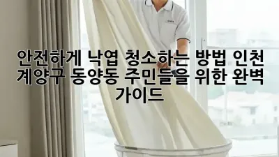 안전하게 낙엽 청소하는 방법: 인천 계양구 동양동 주민들을 위한 완벽 가이드